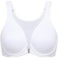 DELIMIRA Women's Front Closure Bras Posture Full Coverage Plus Size Underwire Unlined Back Support Plunge Seamless Bra B-H