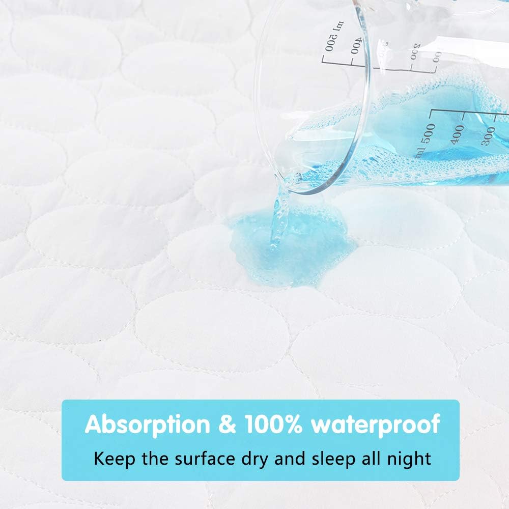 Bamuho Crib Mattress Cotton Pad/Protector,Quilted Waterproof with Highly Absorbent, Fitted for 52" × 28" Standard Crib Mattress: Home & Kitchen