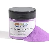 Shiny Stone Glow in The Dark Powder Pigment, Neutral and Fluorescent Colorful Luminous Pigment Powder for Painting, Epoxy Resin Colorant, DIY Crafts and Theme Party,100g/3.53oz (Purple)