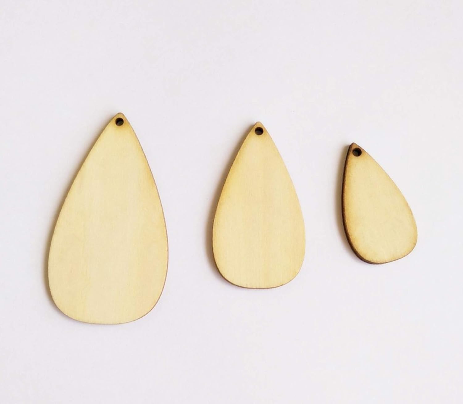 30pcs DIY Teardrop Wooden Earrings Blanks. Unfinished