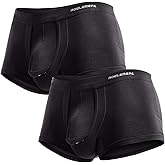 Ouruikia Men's Underwear Modal Boxer Briefs Lightweight Turnks Tagless Underpants with Separate Pouch