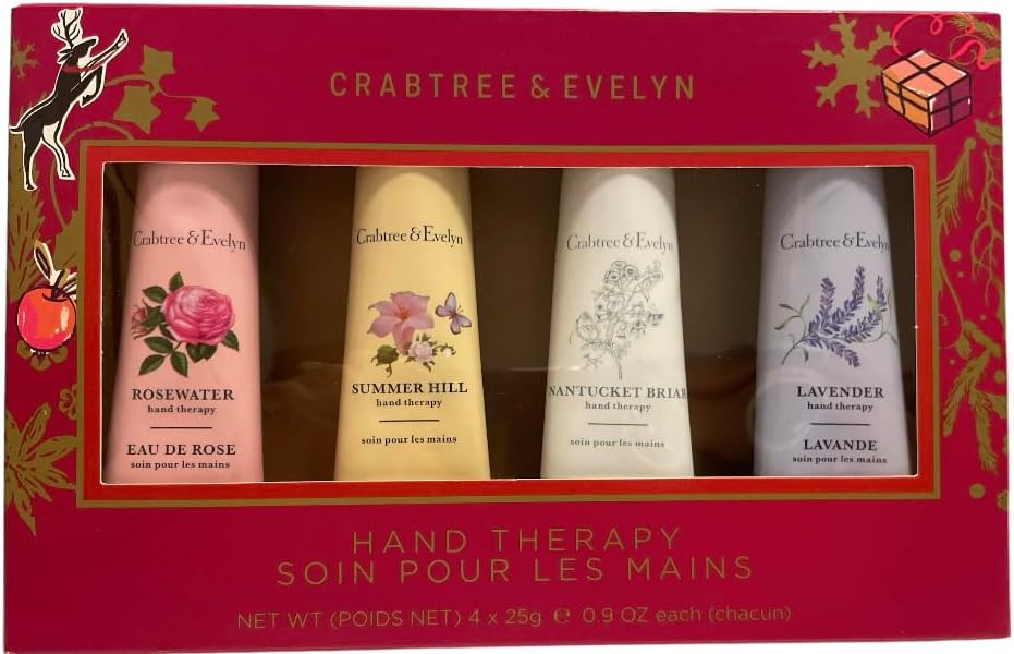 Crabtree & Evelyn Hand Therapy Rosewater Summer Hill Nantucket Lavender 0.9oz x4