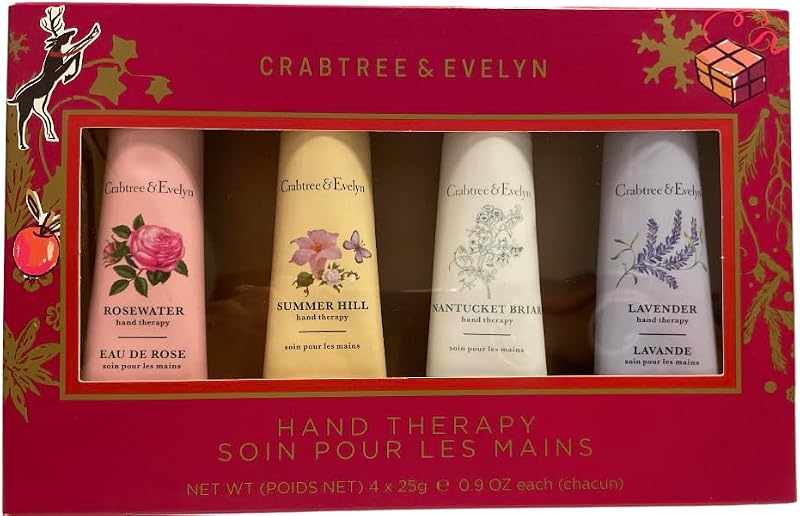Crabtree & Evelyn Hand Therapy Rosewater Summer Hill Nantucket Lavender 0.9oz x4