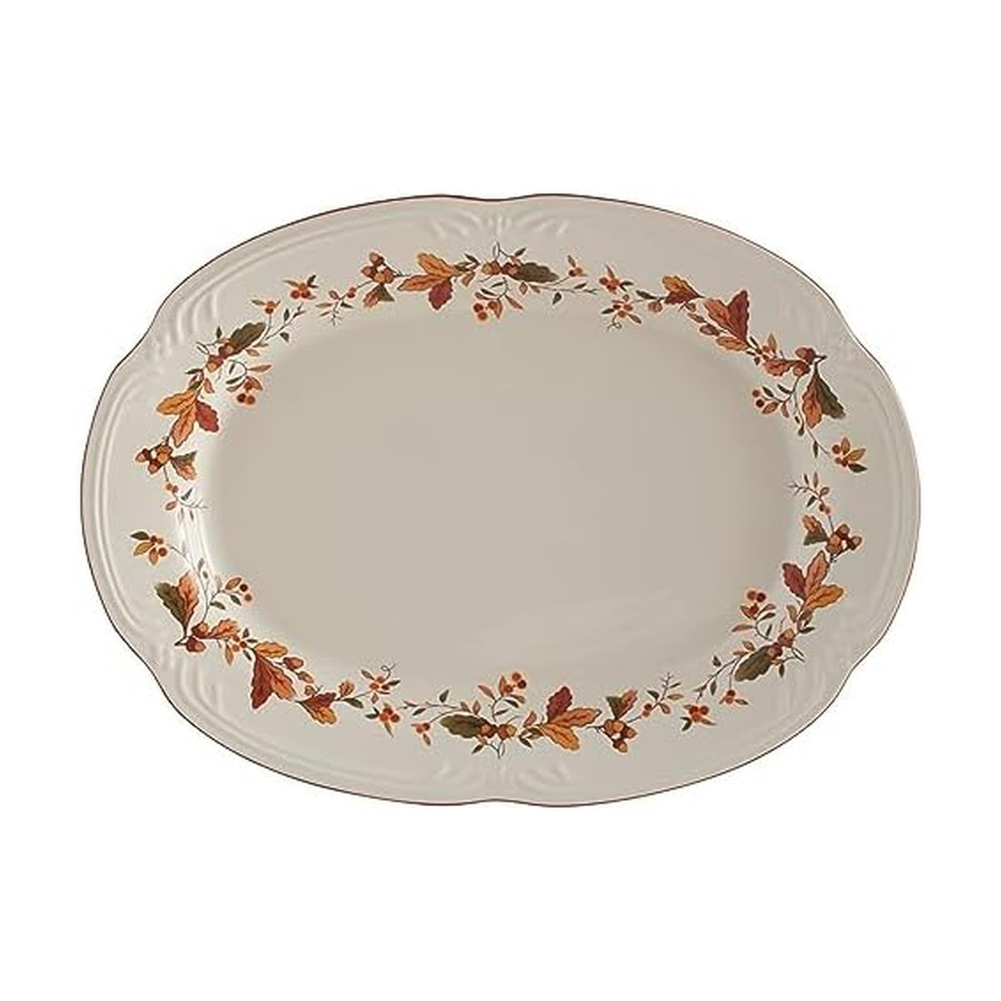 Photo 1 of Pfaltzgraff Autumn Berry Oval Platter, 14-3/4-Inch x 11-Inch, White, 5189119