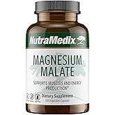 NutraMedix Magnesium Malate Energy Supplements - Bioavailable Magnesium for Sleep, Immune Support & Joint Health - Vegan, Non-GMO & Gluten-Free Magnesium Supplements (120 Vegetarian Capsules)