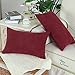 CaliTime Cozy Pillow Cover Case for Couch Sofa Bed Comfortable Supersoft Corduroy Corn Striped Both Sides 12 X 20 Inches Burgundy