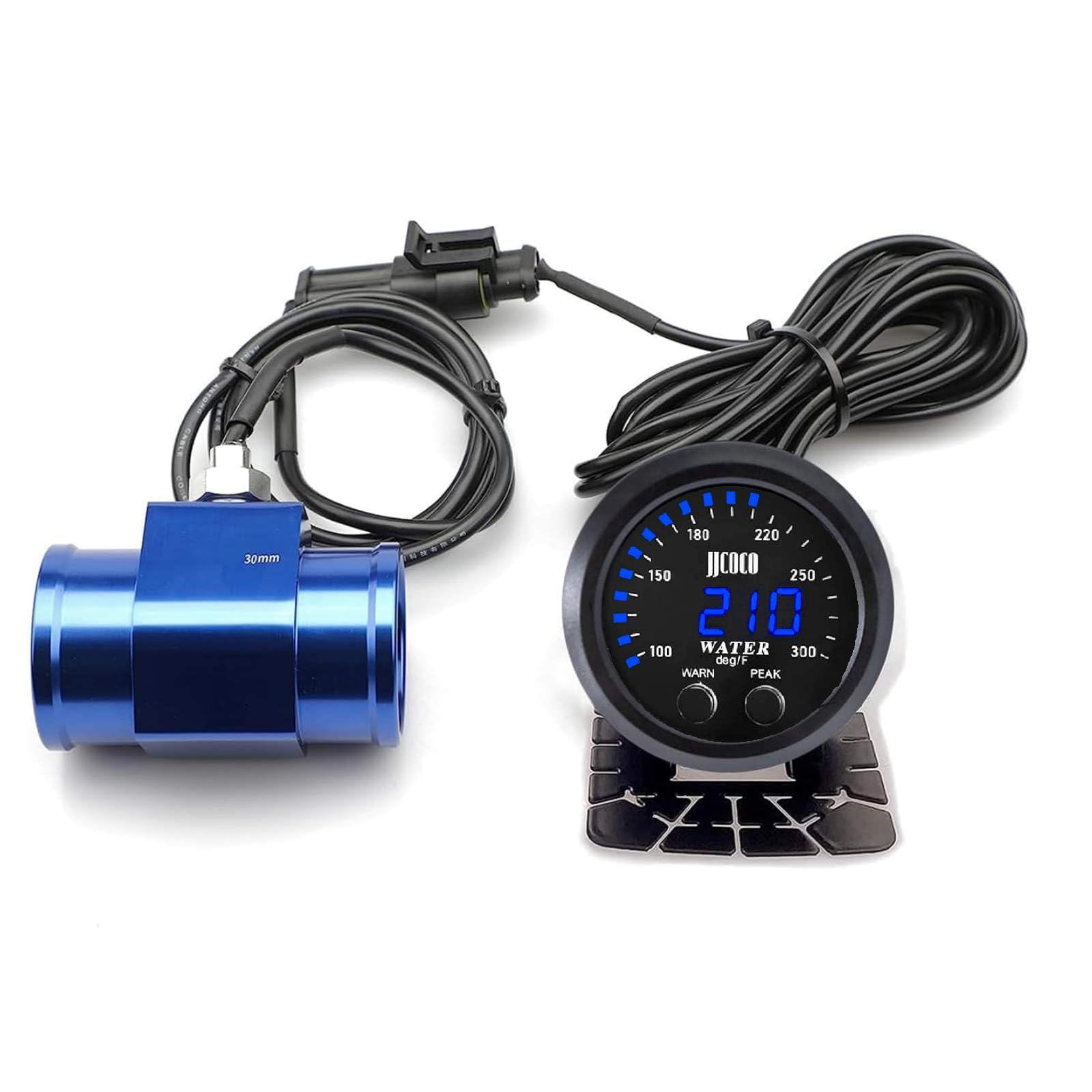 Photo 1 of ZHSYMX Universal 52mm Water Temperature Gauge 0-300F(-17~187C) Electronic Blue Digital LED DC12V for Car Automotive with Joint Pipe Radiator Sensor Adaptor 30MM