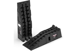 TOWKING Car Ramps for Oil Changes and Lift, Portable High Profile Car Ramps for Garage, Heavy Duty Tire Ramps for Larger Vehicles and Support Jack, 2pcs