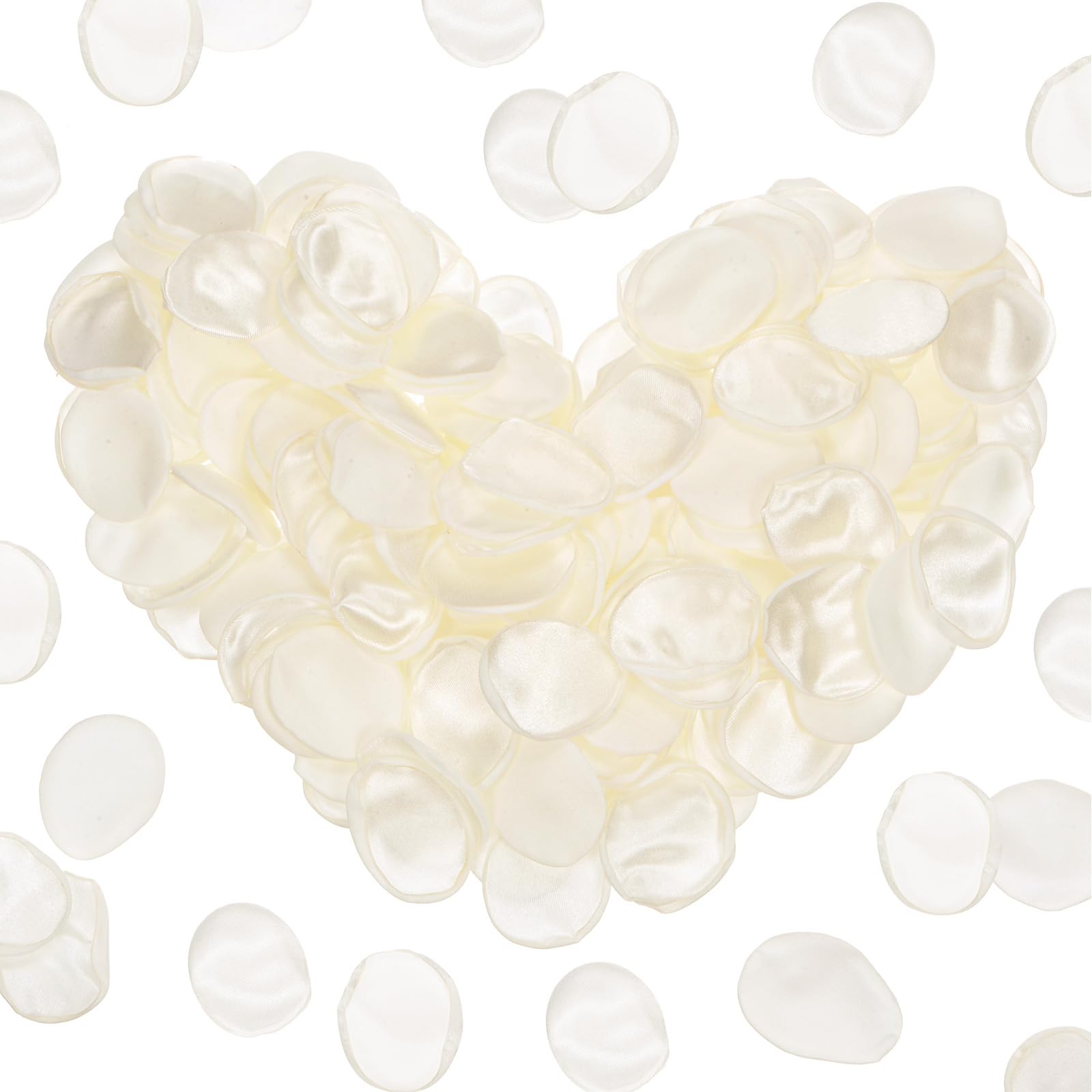 M METERXITY 600-Pack Silk Artificial Flower Rose Petals, 1.38x1.38 Inch Silk Rose Petals Wedding Faux Flowers for Wedding/Party/Aisle Runner/Bridal Shower/Table Decor [Beige]