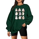 ZTLUOGF Halloween Ghost Reading Books Sweatshirts Women Spooky Season Sweater Cute Bookish Shirt Fall Pullover Tops