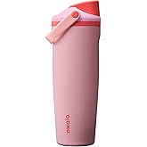 Owala FreeSip Sway Insulated Stainless Steel Water Bottle with Two-Way Spout, Built-In Straw and Bucket Handle, Made for Travel, School, and Sports, 30oz, BPA Free, Leak Proof, Pink Angel Food Cake