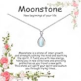 Jojomina New Beginnings Moonstone Necklace Gifts for Women Divorce Farewell Coworker Leaving Goodbye New Job Healing Gifts for Her