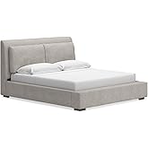 Signature Design by Ashley Cabalynn Casual King Upholstered Bed, Foundation or Box Spring Needed, Beige