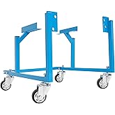 HECASA Engine Cradle Stand with Wheels Compatible with Ford Small Block | 1000 lbs Capacity Easy Movement Steel Powder Coated Light Blue