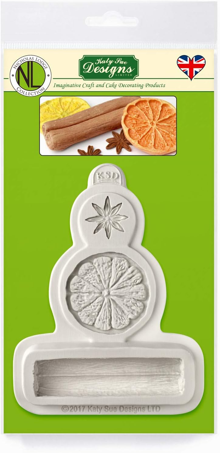 Winter Spices Sugarpaste Silicone Mould by Nicholas Lodge for Cake Decorating, Crafts, Cupcakes, Sugarcraft, Candies, Chocolate, Card Making and Clay, Food Safe Approved, Made in The UK