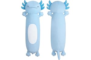 Dalmao 36 inch Cute Giant Blue Axolotl Plush Soft Body Pillow, Large Axolotl Stuffed Animals Toy, Squishy Plushies Gifts for Kids Boys Girls Birthday