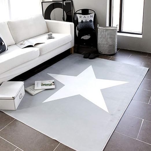 Amazon De Xtuk Home Decoration Teppich Teppich Grau Pentagramm Schlafzimmer Wohnzimmer Teppich