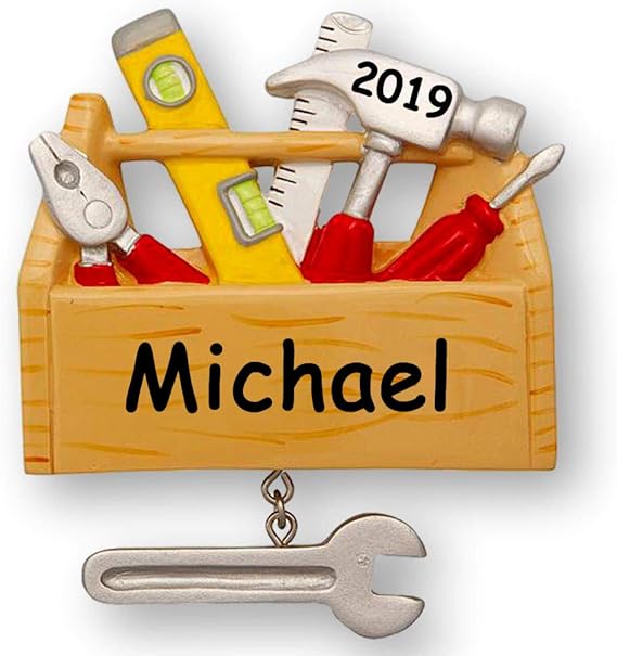 Personalized Toolbox Christmas Ornament Carpenter