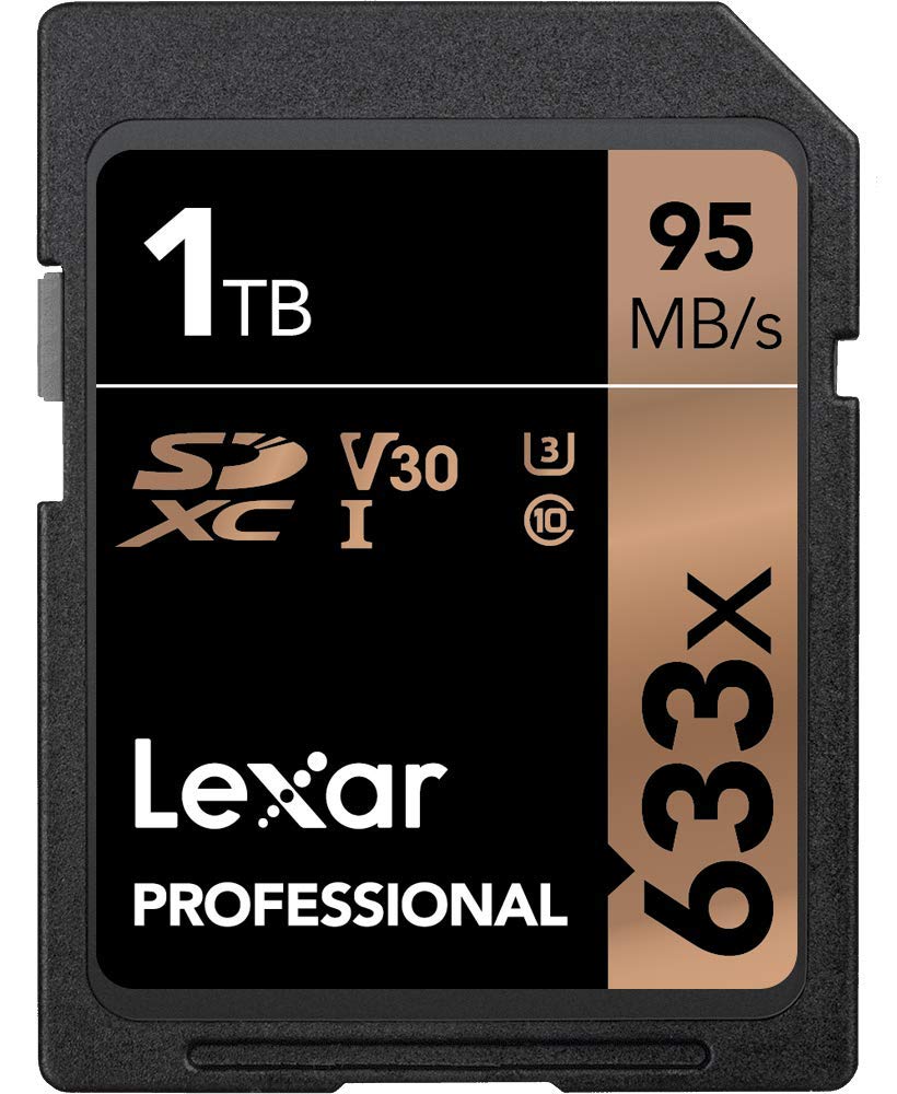 Lexar Professional 633x SD Card 1TB, SDXC UHS-I Card, Up To 95MB/s Read, for Mid-Range DSLR, HD Camcorder, 3D Cameras (LSD1TCB633)