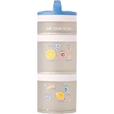 Whiskware Just 4 Fun Snack Containers 3 Stackable Snack Cups, Solar System | Cupholder Friendly | Twist 'n' Lock Stackable Cups / 3 Snack Cups | Dishwasher Safe | On-The-Go | School | Road Trips