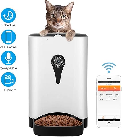 Uunitona Automatic Pet Feeder Wifi Smart Cat Food Dispenser With