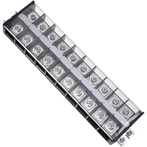 Uxcell 30-Pole Dual Row Barrier Terminal Strip – 660V 15A, DIN Rail Base, Screw Connectors