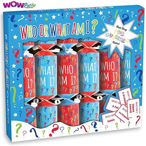 WOW 6x9" Christmas Crackers Family Fun Guessing Game - Who Am I Game
