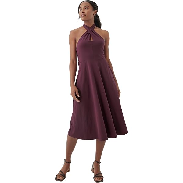 lands end off shoulder dress Lands' End Women's Cotton Modal Off Shoulder Midi Dress