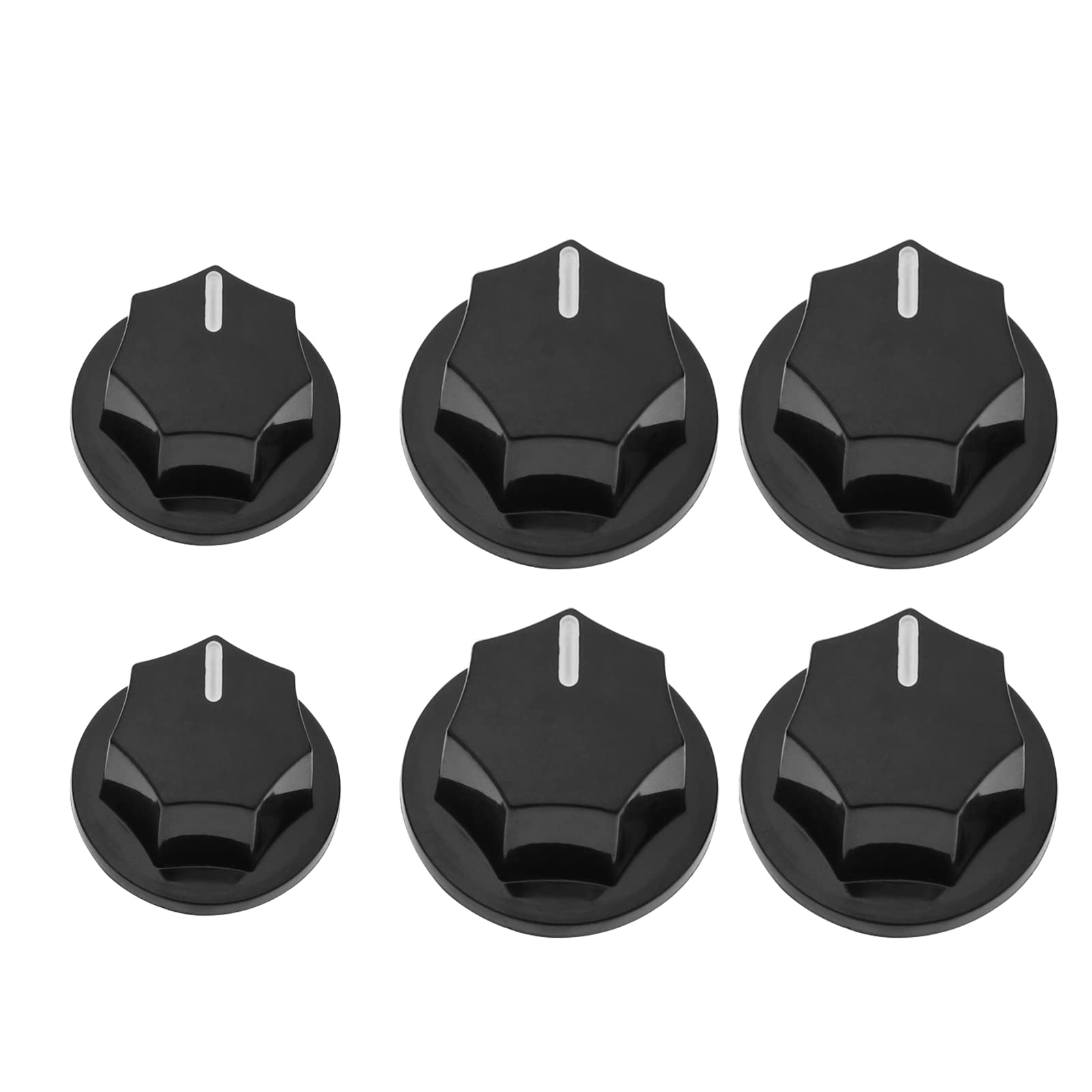 Be In Your Mind 6PCS Jazz Bass Knobs Concentric Knob Compatible with Alpha Pots Compatible with Ibanez/ESP Compatible with Cort JB Style Bass 6mm Inner Diameter Black