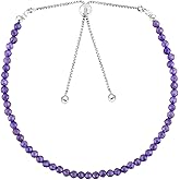 OdrillionGems Natural Purple Amethyst Gemstones Bolo Beads Bracelet, 925 Sterling Silver, Faceted Beads, Healing Crystals, Handmade, Birthstones, Adjustable Slider, Women Jewelry, Valentine Gifts
