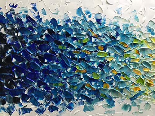 Amei Art Paintings,24x60Inch 3D Hand-Painted Colorful Abstract Frameless Canvas Paintings Contemporary Artwork Simple Modern Home Decor Wall Art Large Oil Painting
