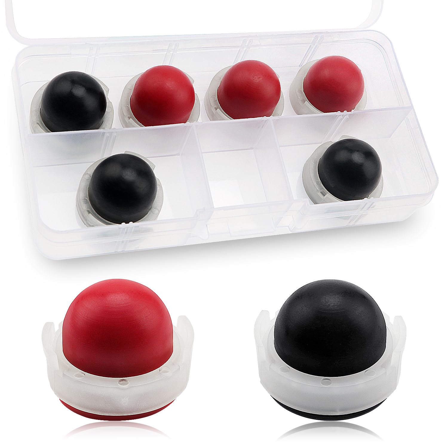 VooGenzek 6 PCS Carburettor Primer Bulb Compatible with Briggs & Stratton Engines 694394 494408 5084 Lawn Mowers Parts (Red + Black)