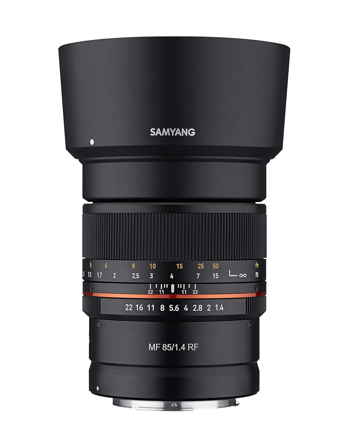 Samyang 85mm F1.4 High-Speed Telephoto Lens for Canon RF - Full Frame Mirrorless, Weather-Sealed, Fast Aperture, Precision Manual Focus, Ultra Multi-Coated, Low-Light Portrait, Removable Hood