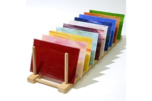 wecrejoni 12 Sheets Variety Stained Glass Sheets,4 X 6 Inch,Mosaic Glass Tiles,Art Glass Pack,for Stained Glass Beginners and Hobbyists