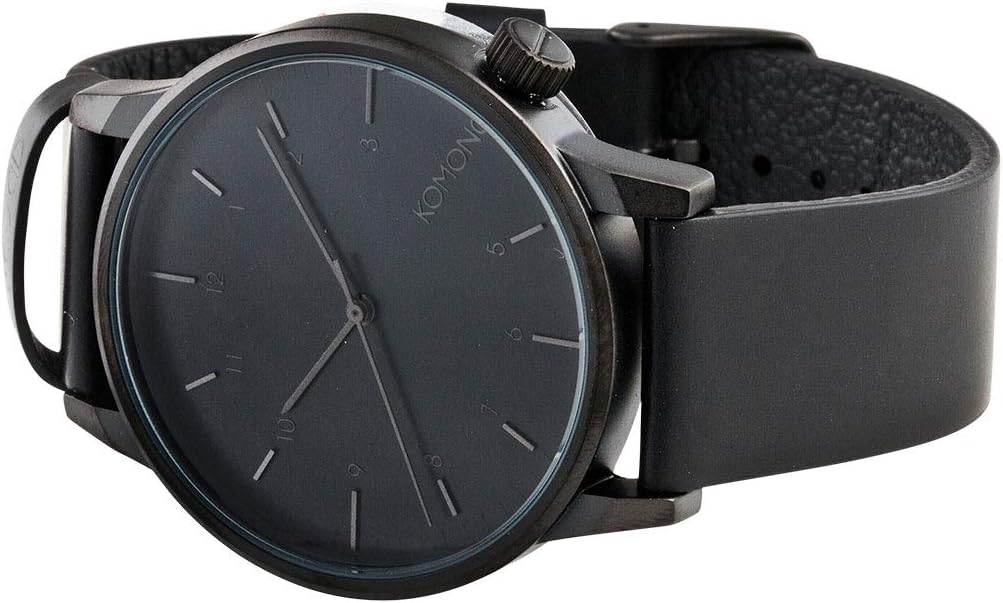 KOMONO Winston Regal All Black Men's Japanese Quartz Analogue Watch with Leather Strap - Image 3