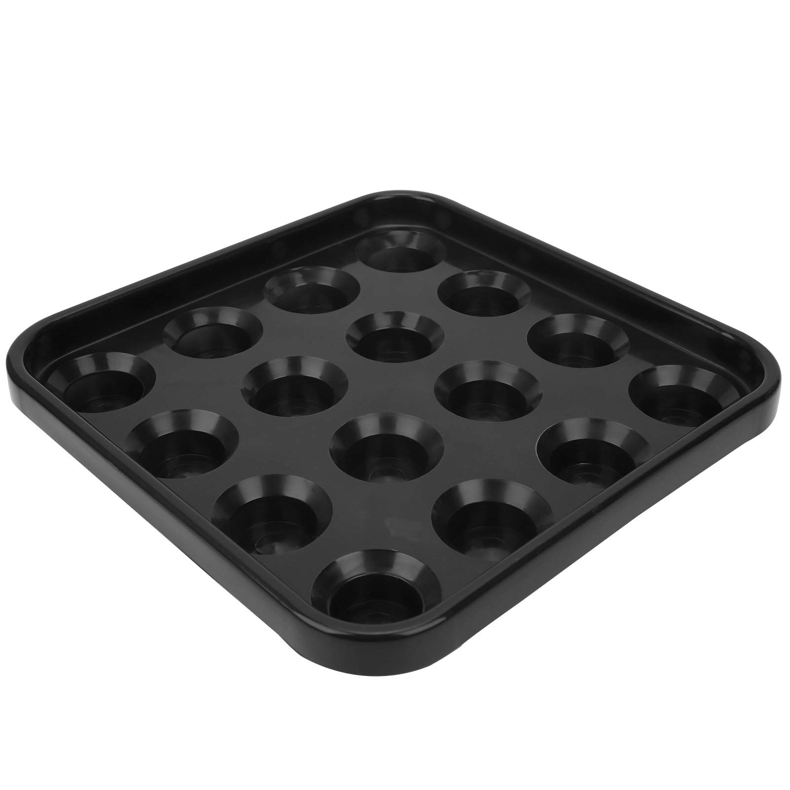 Keenso Billiard Ball Tray, 16 Holes Pool Ball Tray Billiard Ball Holder Tray Snooker Ball Storage Tray Pool Table Accessories 16 Balls(black) Billiards