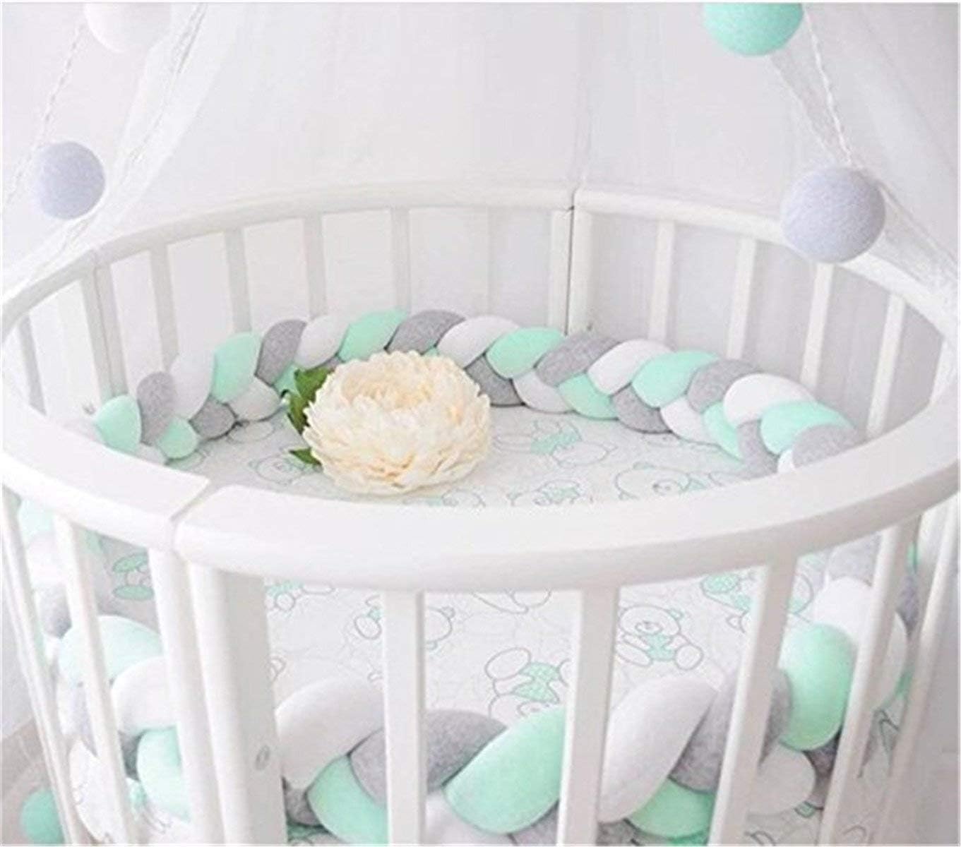 LINSSON Braid Pillow 3M, Baby Crib Bumper Cushion Plush Knot Pillow Baby's Room Decoration