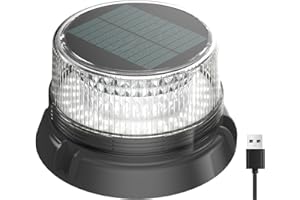 LED Solar Navigation Boat Anchor Light, Strobe Warning Beacon Signal Anchor Light, Magnetic & Suction Mount, 2 Modes (Flashin