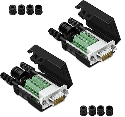 PENGLIN 2Pcs DB9 Solderless RS232 D-Sub to 9-Pin Port Breakout Board Case