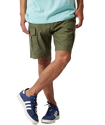 Amazon カーゴ ショートパンツ メンズ 膝上 カーキ 迷彩 カーゴ