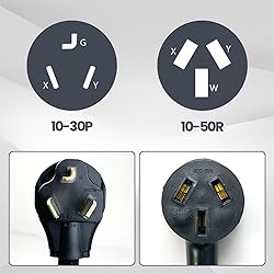 NEMA 10-30P Dryer Male to 10-50R Electrical Stove