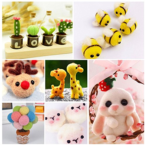 Needle Felting Wool Set - Wool Felt Tools with 36 Colors Wool Roving Felting Starter Kit with Instructions - Ideal Gift