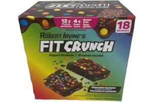 Chef Robert Irvine's Fit Crunch Dipped Brownie – Chocolate Flavour (18 × 40g) | High Protein | Low Sugar | Soft-Baked Texture