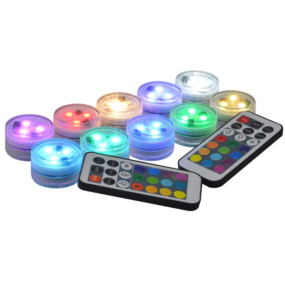 Photo 1 of Halloween Pumpkin Jack-O-Lantern Lights with Remote - 10pcs 1.5" Multicolor LED Disks Operated by CR2450 Batteries with Strobe Mode 15 Days Standby 36 Hours Runtime for Halloween Decorations