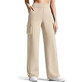 G4Free EverGoing Wide Leg Cargo Pants Women with 4 Pockets High Waisted Yoga Pants Stretch Casual Trousers