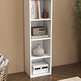 Panana 5-Tier Wooden Cube Bookcase White Tall Narrow Display Unit view 7
