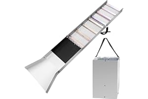 Pftjujudan 50" Folding Aluminum Alloy Sluice Box,Portable Sluice Box for Gold Mining,Gold Prospecting Equipment for Gold Panning,Prospecting,Gold Classifiers,Gold Panning Equipment,Silver