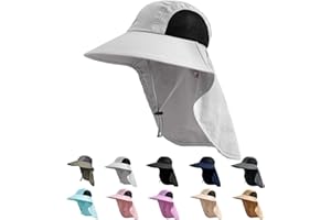 ZOORON Sun Hat for Men Women with Neck Flap,UPF 50+ UV Protective Hiking Fishing Hats,Wide Brim Sun Hat for Women&Men