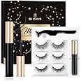 Sikkis Magnetic Eyelashes With Eyeliner - 3D Reusable Magnetic Eyelashes Kit With Applicator, False Eyelashes Natural Look - No Glue [3 Pairs]