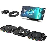 Magnetic Wireless Charger for Samsung, 3 in 1 Charging Station for Samsung Galaxy S25 Ultra/S24 Ultra, Magnetic Foldable Charger for Travel, Wireless Charging Pad for Galaxy Watch 7/Ultra/Buds 3/3 Pro